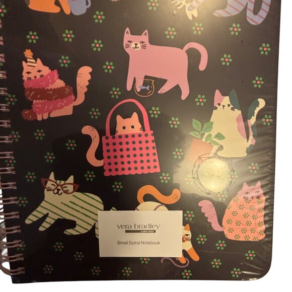 Vera Bradley Small Spiral Notebook Herding Cats 160 Sheets Interior Pocket NEW i - Picture 3 of 4